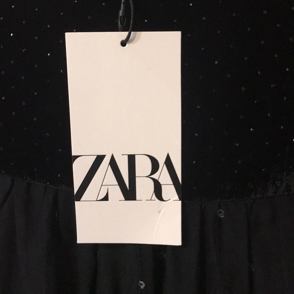 [Zara] sequined velvet peasant blouse - Picture 13 of 13